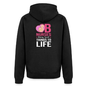 Hôpital de grossesse infirmier - Veste à capuche bio Premium Unisexe - noir - Dos - Nico (187cm)