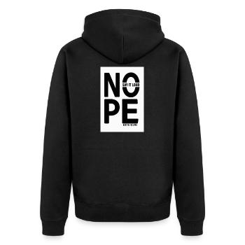 NON, dis-le fort, déclaration minimaliste - Veste à capuche bio Premium Unisexe - noir - Dos - Nico (187cm)