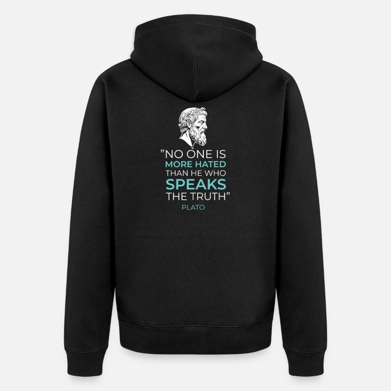 Philosophie grecque Platon cite Vérité - Veste à capuche bio Premium Unisexe - noir