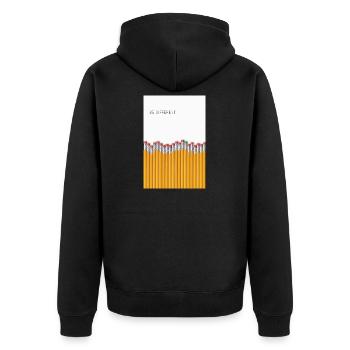 Be Different Minimalist Statement Design - Unisex Premium Bio Zip Hoodie - Schwarz - Hinten - Nico (187cm)