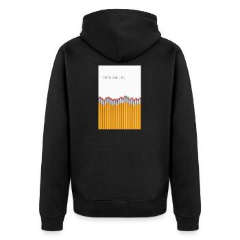 One in a Million Unique Statement Design - Unisex Premium Organic Zip Hoodie - black - Back - Nico (187cm)