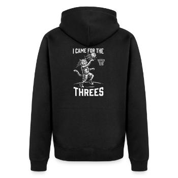 Basketball, süß, Basketball, Meme, Katze, Sport - Unisex Premium Bio Zip Hoodie - Schwarz - Hinten - Nico (187cm)