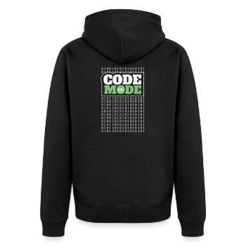 Code Mode On - Programming Software Engineer Coder - Unisex Premium Organic Zip Hoodie - black - Back - Nico (187cm)