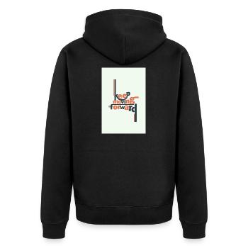 Keep Moving Forward Minimal Typography - Unisex Premium Organic Zip Hoodie - black - Back - Nico (187cm)