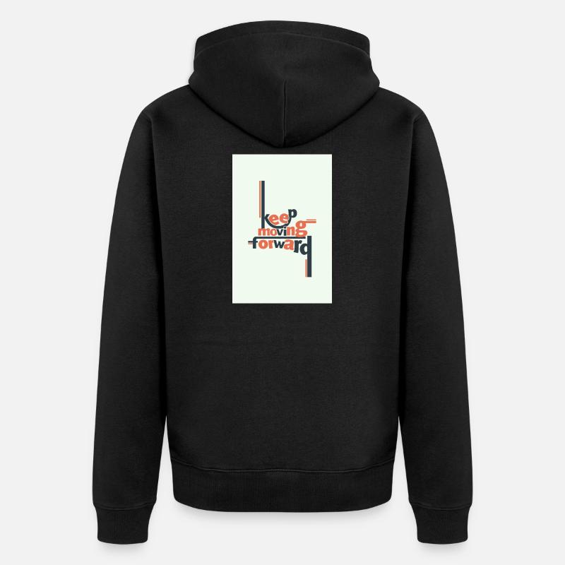 Continuer d’avancer Typographie minimale - Veste à capuche bio Premium Unisexe - noir