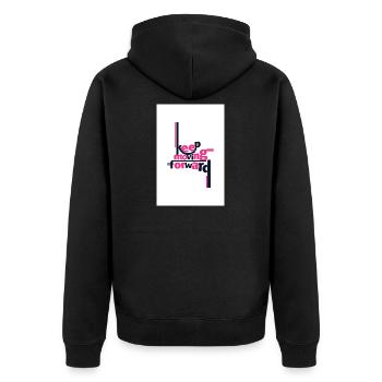 Keep Moving Forward Bold Statement Pink - Unisex Premium Organic Zip Hoodie - black - Back - Nico (187cm)