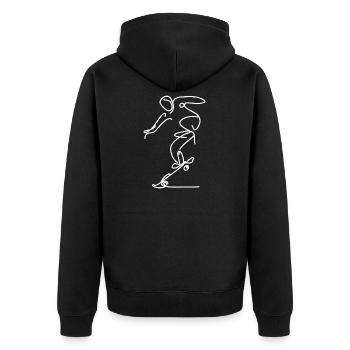 Skateboarder Drawing - Unisex Premium Organic Zip Hoodie - black - Back - Nico (187cm)