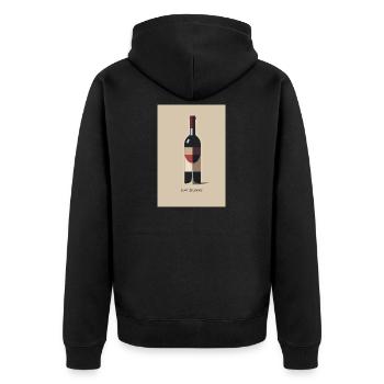 Wein Design pour decisions minimalistischer Stil - Unisex Premium Bio Zip Hoodie - Schwarz - Hinten - Nico (187cm)
