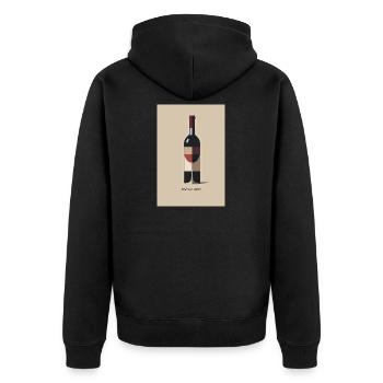 Wein Design just one more  - Unisex Premium Bio Zip Hoodie - Schwarz - Hinten - Nico (187cm)