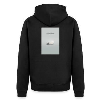 Affiche de pensée créative Crack The Idea - Veste à capuche bio Premium Unisexe - noir - Dos - Nico (187cm)