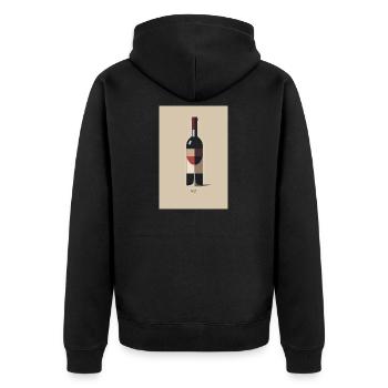 Red Wine Design Minimalist Modern - Unisex Premium Organic Zip Hoodie - black - Back - Nico (187cm)