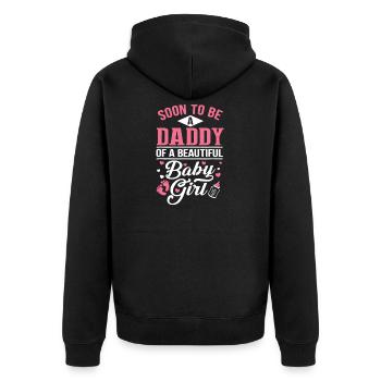 Bald Vater eines kleinen Mädchens - Unisex Premium Bio Zip Hoodie - Schwarz - Hinten - Nico (187cm)