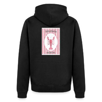 Screwster Lobster t-shirt rétro drôle - Veste à capuche bio Premium Unisexe - noir - Dos - Nico (187cm)