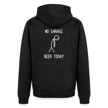 No garage beer today Car lover car guy mechanic - Unisex Premium Bio Zip Hoodie - Schwarz - Hinten - Nico (187cm)