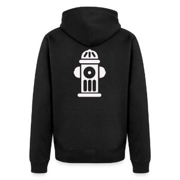 Fire Hydrant Silhouette Line Minimal - Unisex Premium Organic Zip Hoodie - black - Back - Nico (187cm)