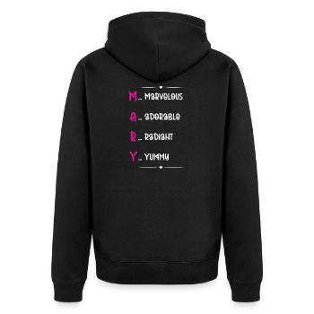 Mary Name Acrostic - Unisex Premium Organic Zip Hoodie - black - Back - Nico (187cm)