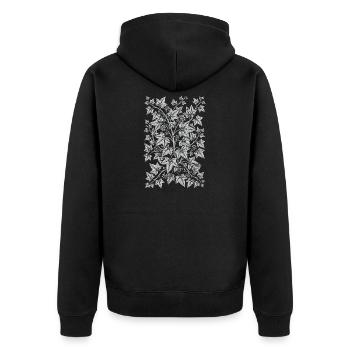 Motif de fleurs de lierre anglais - Veste à capuche bio Premium Unisexe - noir - Dos - Nico (187cm)