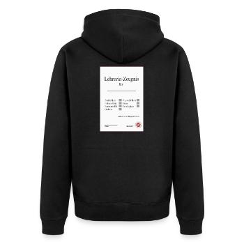 Teacher Testimonial Funny Farewell Gift - Unisex Premium Organic Zip Hoodie - black - Back - Nico (187cm)
