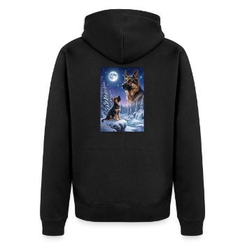 Hurler au chien de la lune Berger allemand - Veste à capuche bio Premium Unisexe - noir - Dos - Nico (187cm)