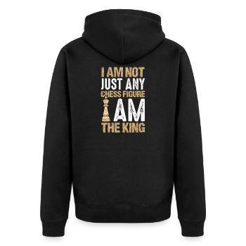 Chess Chess Player Chessboard - Unisex Premium Organic Zip Hoodie - black - Back - Nico (187cm)