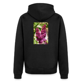 Blooming lilac in spring garden - Unisex Premium Organic Zip Hoodie - black - Back - Nico (187cm)