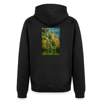 Arbres d’automne à l’Eibsee en Bavière - Veste à capuche bio Premium Unisexe - noir - Dos - Nico (187cm)