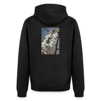 Des cerisiers blancs délicats au printemps - Veste à capuche bio Premium Unisexe - noir - Dos - Nico (187cm)