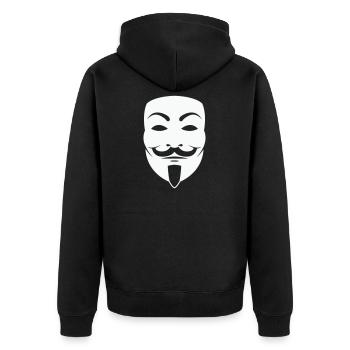 Anonymus_Maske - Veste à capuche bio Premium Unisexe - noir - Dos - Nico (187cm)