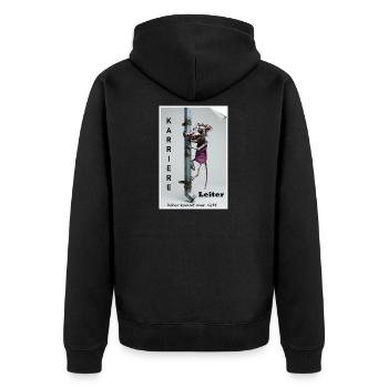 Karriereleiter Ratte Karikatur - Unisex Premium Bio Zip Hoodie - Schwarz - Hinten - Nico (187cm)
