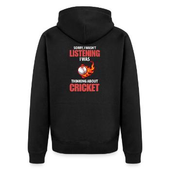 Cadeau drôle pour les amateurs de cricket au joueur-entraîneur Papa - Veste à capuche bio Premium Unisexe - noir - Dos - Nico (187cm)