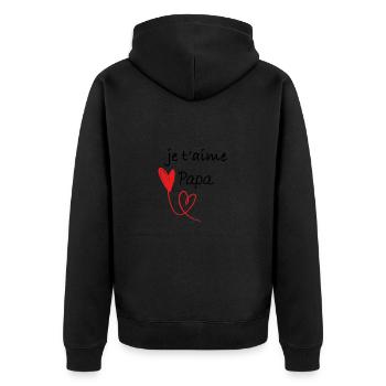 Je t'aime papa - Veste à capuche bio Premium Unisexe - noir - Dos - Nico (187cm)