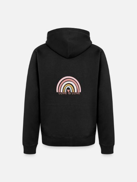 Love is Love - Unisex Premium Bio Zip Hoodie - Schwarz