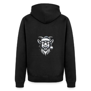Drôle de chèvre de Noël avec chapeau de Père Noël - Veste à capuche bio Premium Unisexe - noir - Dos - Nico (187cm)