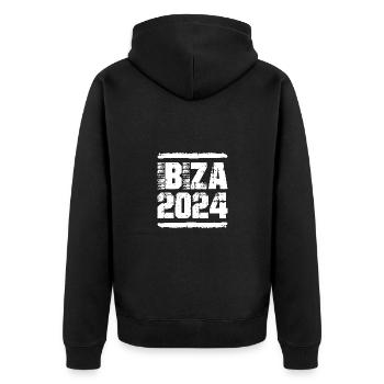 Ibiza 2024 Team - Unisex Premium Bio Zip Hoodie - Schwarz - Hinten - Nico (187cm)