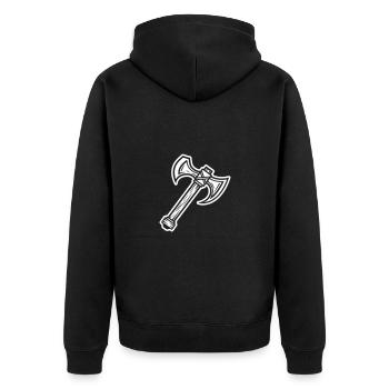 Axe Element - Unisex Premium Organic Zip Hoodie - black - Back - Nico (187cm)