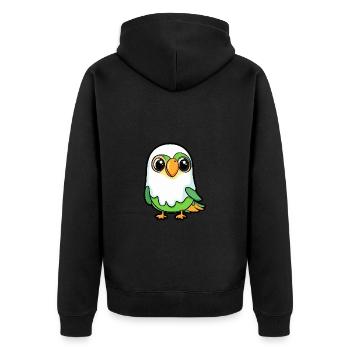 Parrot Halloween Funny Ghost - Unisex Premium Organic Zip Hoodie - black - Back - Nico (187cm)