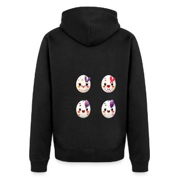 Vier bunte Eier Osterei Ostern - Unisex Premium Bio Zip Hoodie - Schwarz - Hinten - Nico (187cm)