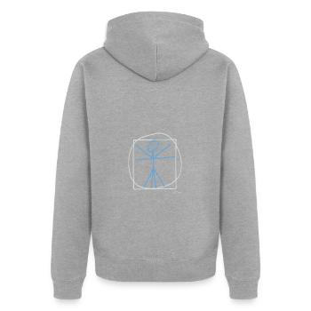 Da Vinci the stick figure, painting famous picture - Unisex Premium Organic Zip Hoodie - heather grey - Back - Nico (187cm)
