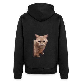 British Shorthair Chat Chats - Veste à capuche bio Premium Unisexe - noir - Dos - Nico (187cm)