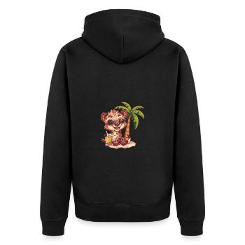 Vacances d’été Hyène - Veste à capuche bio Premium Unisexe - noir - Dos - Nico (187cm)