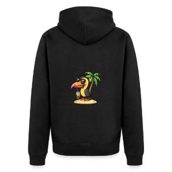 Palmier d’été de l’île aux oiseaux toucans - Veste à capuche bio Premium Unisexe - noir - Dos - Nico (187cm)