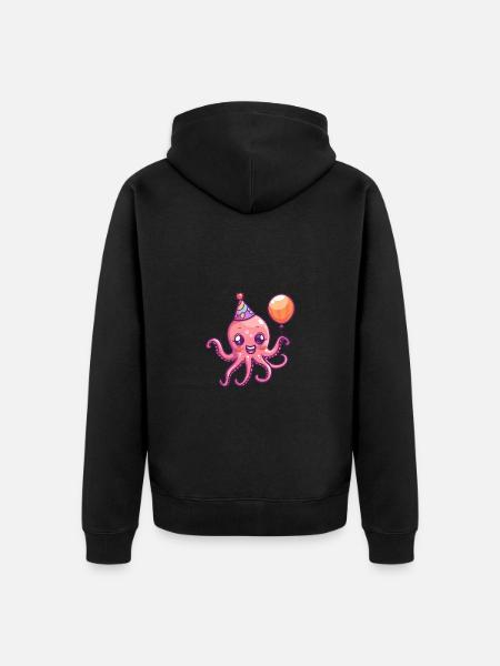 Octopus Birthday BD - Veste à capuche bio Premium Unisexe - noir