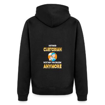 Schulhausmeister - Unisex Premium Bio Zip Hoodie - Schwarz - Hinten - Nico (187cm)