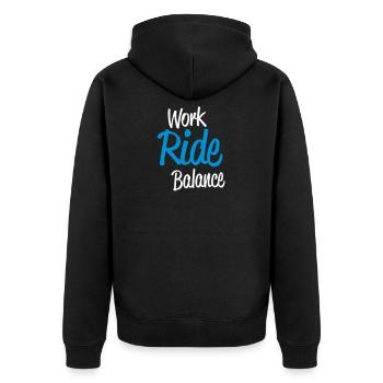 workridew - Unisex Premium Bio Zip Hoodie - Schwarz - Hinten - Nico (187cm)