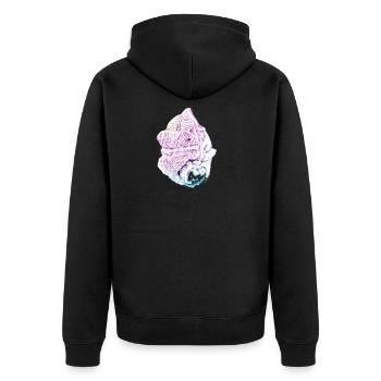 Pastel chameleon head, chameleo calyptratus - Unisex Premium Organic Zip Hoodie - black - Back - Nico (187cm)