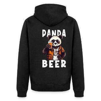 Panda Beer Beer Bear Funny Saying Humor Party - Unisex Premium Organic Zip Hoodie - black - Back - Nico (187cm)