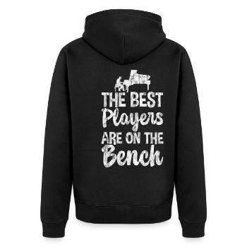 The Best Players Are On The Bench 3 - Unisex Premium Organic Zip Hoodie - black - Back - Nico (187cm)