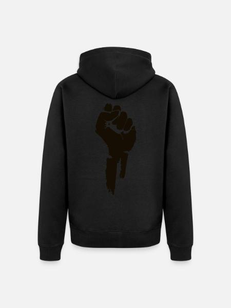 Protest and Revolution. Unite. - Unisex Premium Organic Zip Hoodie - black