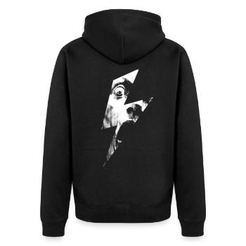 Flashed - Unisex Premium Organic Zip Hoodie - black - Back - Nico (187cm)