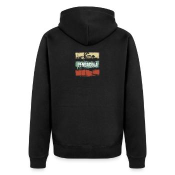 Pensacola Floride Souvenir de vacances artistiques - Veste à capuche bio Premium Unisexe - noir - Dos - Nico (187cm)